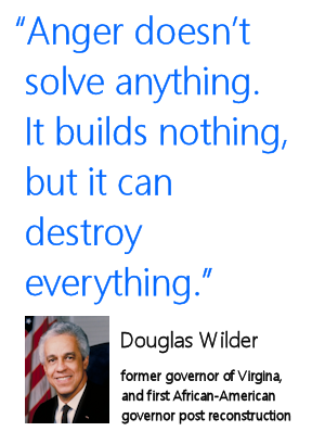 Douglas Wilder quote on anger