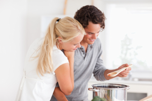 couple in kitchen